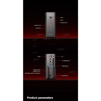 Mini PC – Mini Desktop – Compacte Desktop – Microcomputer – Kleine PC – AMD R7 7435HS Processor – 16 GB RAM – 512 GB SSD – DP HDMI Type-C Aansluitingen