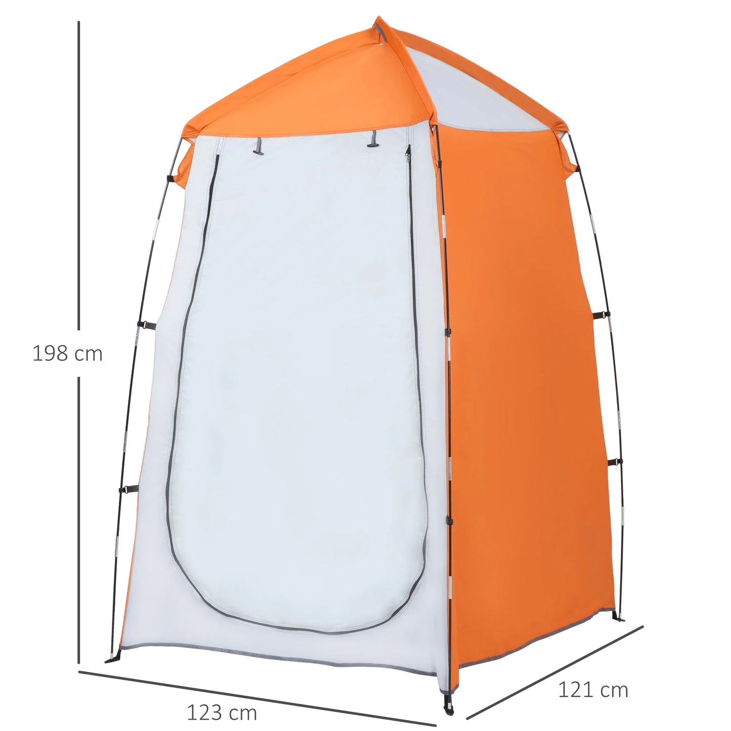 Draagbare - Camping - Douche - Tent  - UV25 - Bescherming - Privé - Badkamer - Kleedruimte - Met - Raam - En - Draagtas - 123x121x198cm - Oranje - QUORE