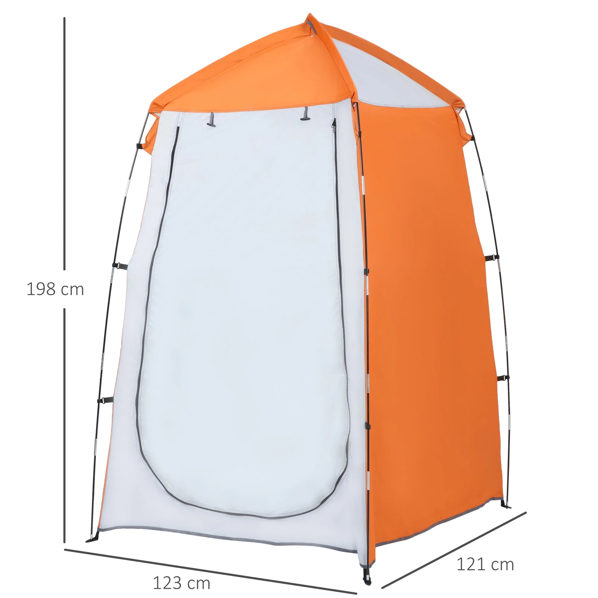 Draagbare - Camping - Douche - Tent  - UV25 - Bescherming - Privé - Badkamer - Kleedruimte - Met - Raam - En - Draagtas - 123x121x198cm - Oranje - QUORE