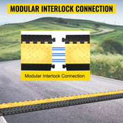 Cable Protector Driveway - Cable Protector Driveway - Cable Protector - Cable Protector Threshold - Cable Protector - Cable Cover - Cable Mat - 1 Pack of 3 Channel Rubber Cable Protectors - Black Yellow