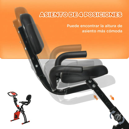 Eliptical Bike - Indoorfietsen - Hometrainers - Fitness Fiets - Indoor Cycle - Indoorfiets - Kunststof ABS staal - Opvouwbare Hometrainer - 105x48x118 cm - Rood - QUORE
