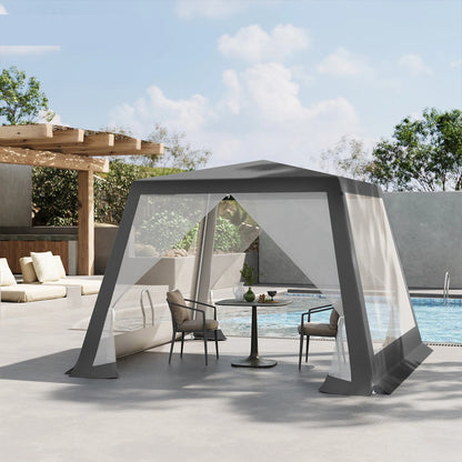 Tuinpaviljoen - Partytent - Tent - Easy up Partytent - 3x3m - met Muskietennet en Gaaswanden - Partytenten - Waterafstotende Tent voor Terras, Patio en Tuin - Eenvoudige Montage - Pergola - Paviljoen - Groen