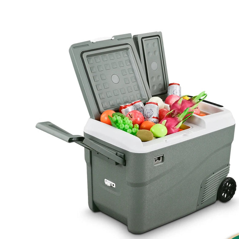 Draagbare Koelbox – Mobiele Koelkast – Auto Koelbox – Vriesbox – 40 Liter – 12V Aansluiting – Dubbele Temperatuurzones - QUORE