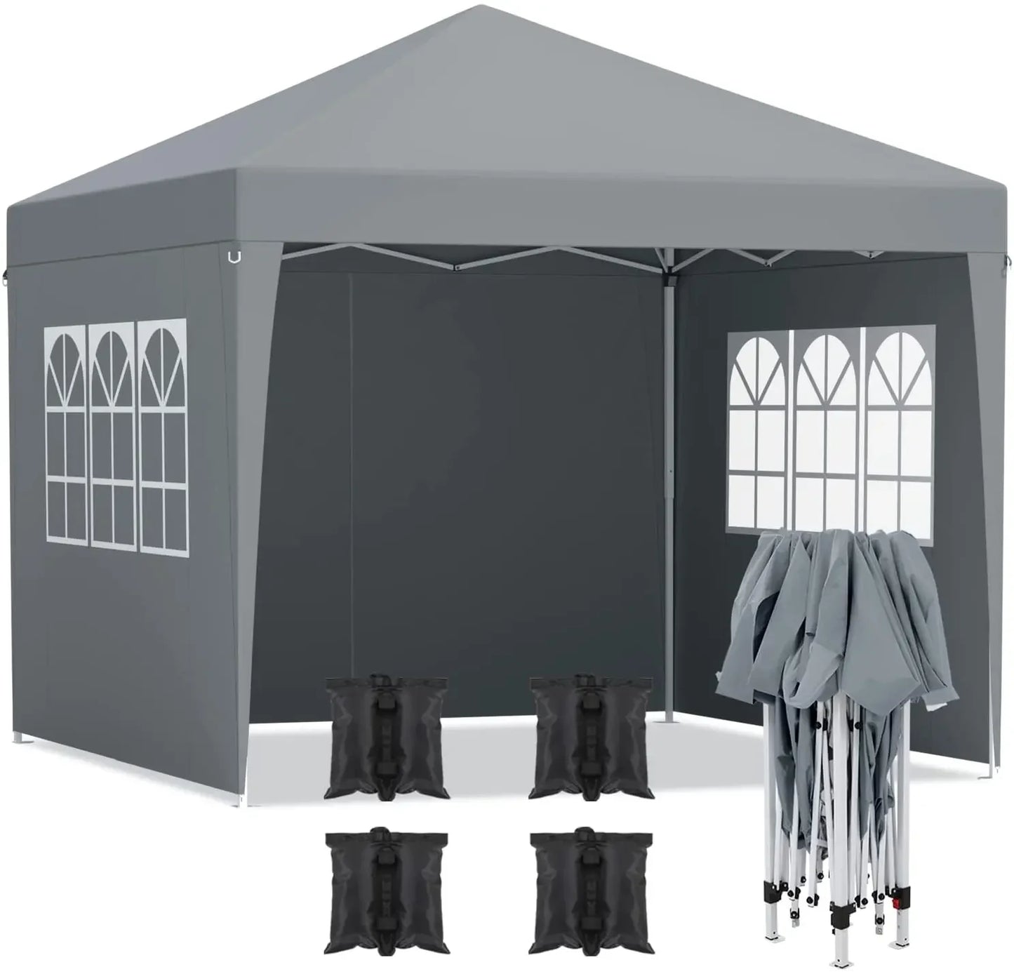 Pop-Up Partytent – Partytent 3x3 Meter – Vouwtent – Tent Met Zijwanden – Waterafstotend Oxford Stof – Verstelbare Hoogte – Inclusief Zandzakken