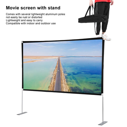 Projectiescherm 100 inch – 4K HD Beamer Scherm – Draagbaar Projectorscherm met Draagtas – 204x233 cm – Indoor & Outdoor – Opvouwbaar Projectiescherm voor Thuisbioscoop - Presentaties - Gaming