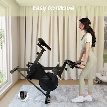 Hometrainer – Fitnessfiets – Trainingsfiets – Cardiofiets – Magnetische Weerstand – Verstelbaar Zadel – LCD-Display - Groen - QUORE