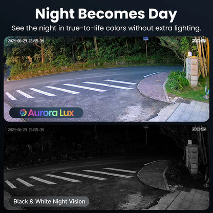Beveiligingscamerasysteem - CCTV Bewakingscamera - 5MP 3K HD - AI Bewegingsdetectie - Full Color Nachtzicht - IP66 Waterdicht - Draadloos via WiFi - Buitenbeveiliging - 1 Stuk - Wit