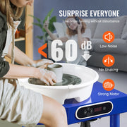 Draaiplateau - Draaischijf Pottenbakken - Draaischijf - Pottenbakken Draaischijf - Pottenbakkersschijf - Elektrische Pottenbakkers Draaischijf - met Handmatig LCD-paneel Voetpedaal ABS Afneembare Wastafel