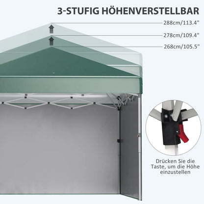 Tuinpaviljoen – Tuinoverkapping – Tuinkamer – Eventtent – Opvouwbare Paviljoen – Verstelbare Hoogte 268-288 Cm – Water- En UV-Bestendig