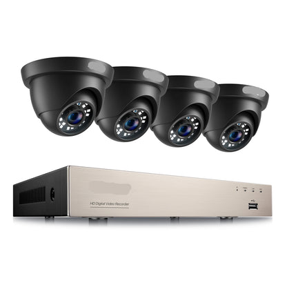Beveiligingssysteem – Camera Systeem – CCTV Set – Bewakingscamera – Dome Camera – 1080p Full HD Resolutie – 24 IR Nachtzicht LEDs Tot 24 Meter
