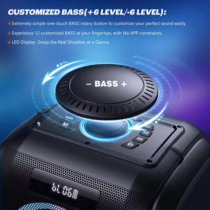 Bluetooth Speaker – Draagbare Speaker – Draadloze Speaker – Party Speaker – 250 Watt Piekvermogen – 12 Basstanden