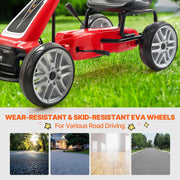 Go Kart voor Kinderen - vanaf 6 Jaar - Trapauto voor Jongens - als een Auto - 4 wielen Metaal + Kunststof -  Off-Road Pedaal Rijden Op Speelgoed - met Verstelbare Stoel - Buiten Raceauto - voor Kinderen - Jongens Geschenken - Rood