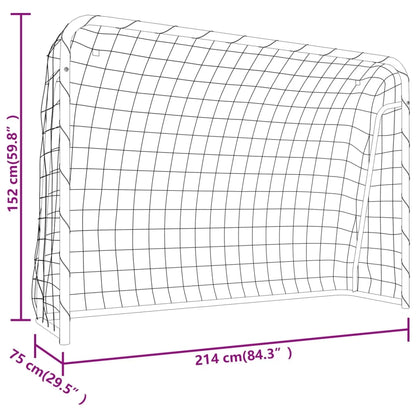 Voetbaldoel - 214 x 75 x 152 cm - Voetbaldoel gemakkelijk op te bergen - Voetbalnet voor voetbal - Doelpaal - Junior sporttraining - Opvouwbaar - Draagbaar - Voetbalnet voor kinderen - Wit
