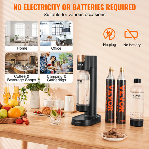 Vevor - Dispenser - Beverage Dispenser - Carbonated Water Maker - Soda Machine - For Home - Carbonated Seltzer Water Starter Kit - Mainstream Screw-in - 1L - CO2 Cylinder