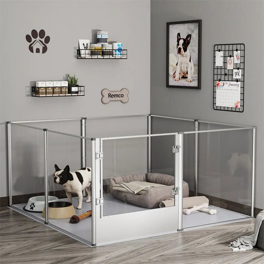 Acryl Dierenren – Transparante Ren – Kleine Dierrenren – Speelren – Knaagdierren – 360° Zicht – Aluminium Frame - XL - 163x102.5x80cm - QUORE