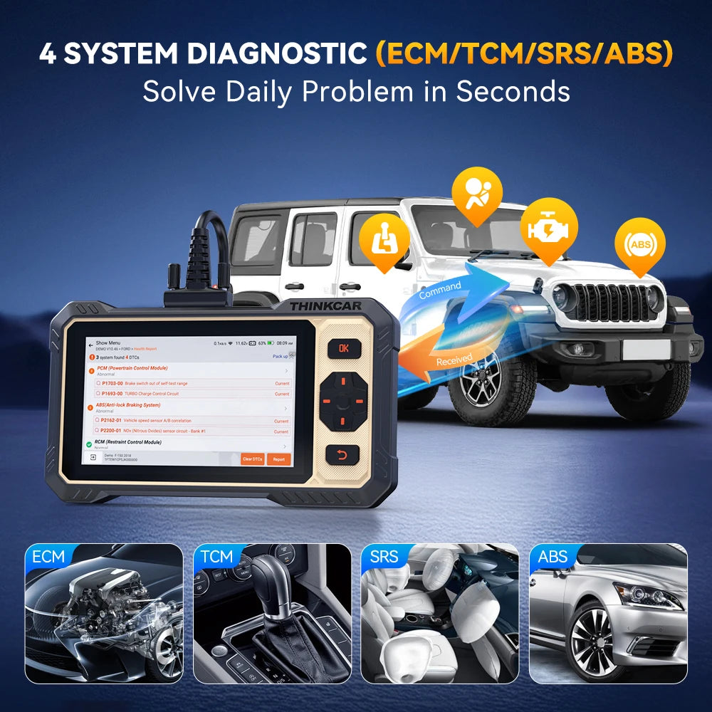 OBD2 Scanner – Autodiagnoseapparaat – Codelezer – Diagnose Tool – Foutcode Scanner – 6 Inch Touchscreen – Levenslange Gratis Updates - QUORE