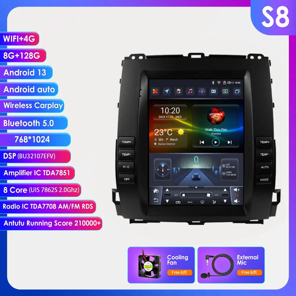 Autoradio – Multimedia Speler – Navigatiesysteem – Touchscreen Stereo – Android 13 Systeem – 9,7 Inch Scherm – 360° Camera Ondersteuning