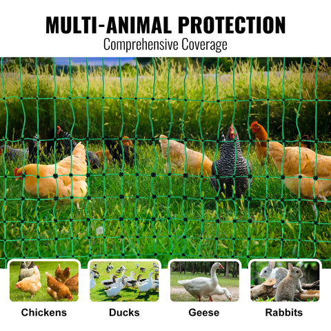Electric Fencing - Fencing - Fencing - Garden Fencing - 48” H x 100” L - with Posts &amp; Double Pointed Posts Utility Portable Mesh - for Ducks - 48in100ft