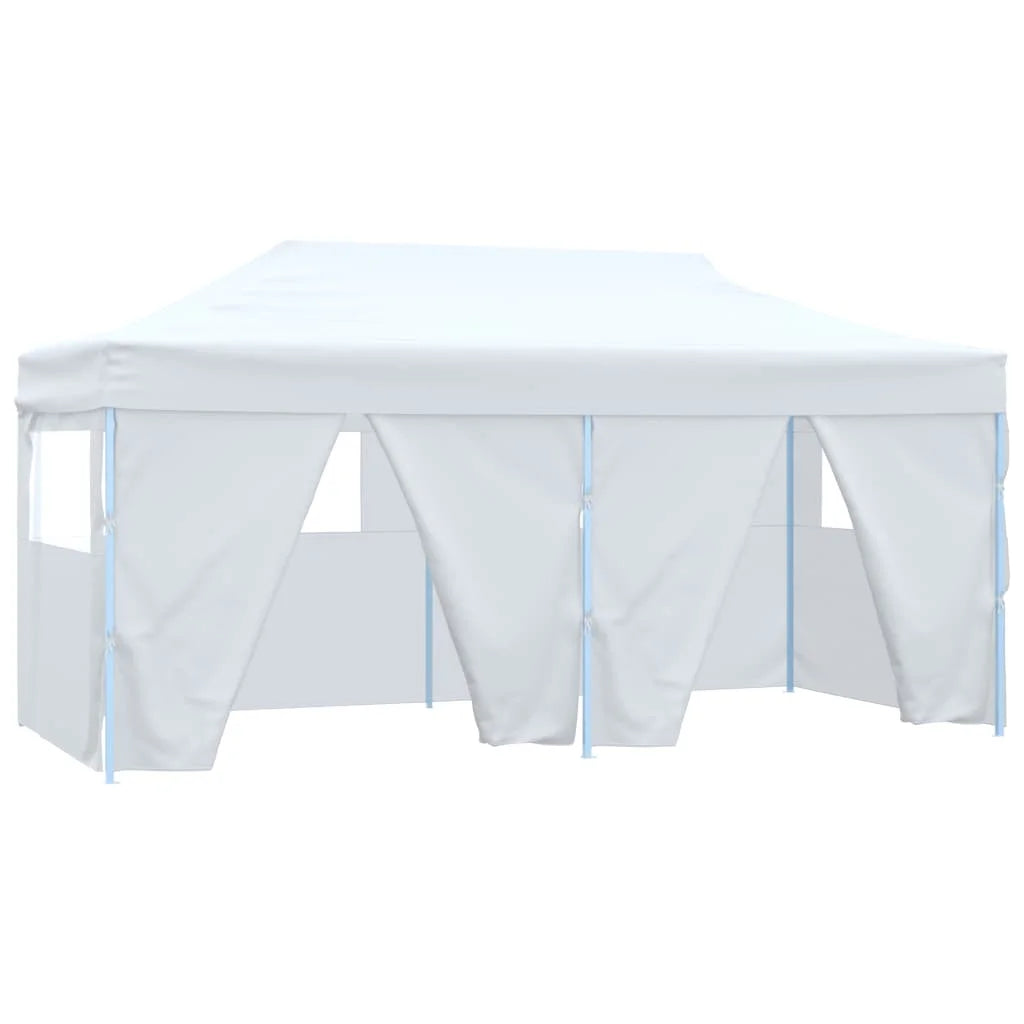 Opvouwbare Tent – Tuinpaviljoen – Partytent – Ontvangsttent – Markttent – Campingtent – 3x6 Meter – Waterafstotend 600D Oxford – Gepoedercoat Stalen Frame - Wit