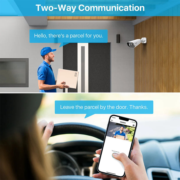 Zosi - Security camera system - 8MP 1080p - Outdoor - Surveillance camera - Security camera - Security camera system - 2 pieces - IP66 - White