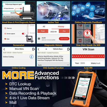 OBD Scanner - OBD2 - Auto Scanner - Auto uitlezen - Diagnose Apparatuur voor Auto's - Autodiagnosetool - Autoscanner - ECU-Codering - Actieve Test - Slimme Diagnose - 30+ Resetservices - OE-Niveau Diagnose - voor Benz