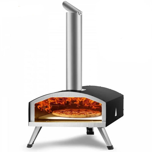 Pizzaoven - Pizzaovens voor buiten - 12 Inch Pizzaoven - Pellet Pizza oven - Duurzaam - Pizzaoven voor buiten - Pizza Oven Houtgestookte - Pizza Oven Tuin - Draagbaar - RVS - Zwar - QUORE