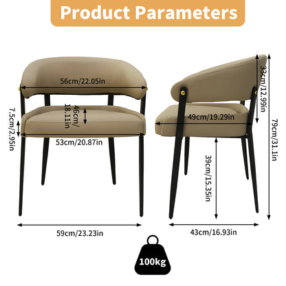 Eetkamerstoelen – Stoelen – Dinersstoelen – Comfortabele Stoelen – Armleuningen – Microfiber Kunstleer – Max. 150 Kg Belastbaar