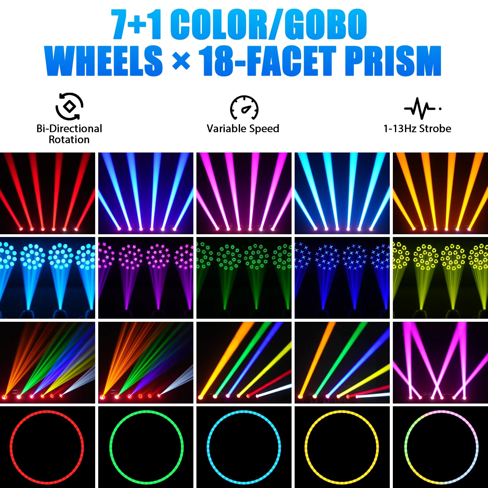 LED Moving Head Licht – Moving Head Lamp – DJ Licht – Podiumverlichting – RGB Effect Lamp – Set van 2 Zwart EU Plug – 150W Krachtige LED – 3° Smalle Beam Angle - QUORE