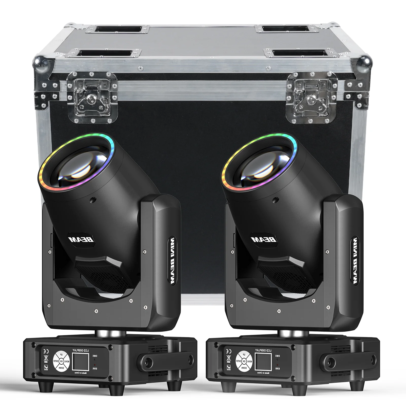 Professionele Moving Head Verlichting – Stage Lights – DJ Licht – Podiumlamp – LED Spot – 2 Stuks Met Transportkoffer – 450W Krachtige Lichtbron – 48 Lichteffecten - QUORE