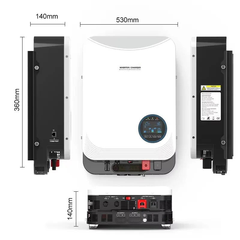 Hybride Zonne-omvormer – Zonne-energie Omvormer – Solar Inverter – Energie Omzetter – 6,2 kW Vermogen – 100A MPPT Technologie