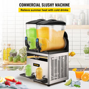 Slush Puppy Maker - Slush Puppy Machine - 15L Double Tank - Slushy Maker - Slush Machine - Margareta Machine - Frozen Drink Maker - Perfect for Cafes Bars