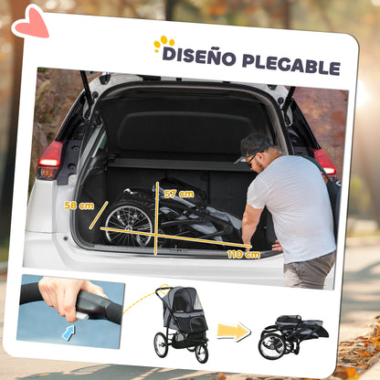 Hondenwagen – Inklapbare Hondenkar – Hondentrolley – Hondenbuggy – Middelgrote Honden – Stevig Metalen Frame – Opbergmand