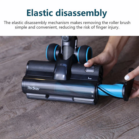 Redkey - F10 - Handstofzuiger met Steel - 23kPa - 400W - Draadloze Steelstofzuiger - Zakloze stofzuiger - Draadloze stofzuiger - Afneembare Kruimelzuiger - Zwart