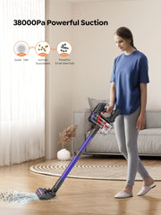 Cordless Stick Vacuum Cleaner - Stick Vacuum Cleaner - Vacuum Cleaner - Cordless Stick Vacuum Cleaner - Powerful Suction - 450W - 38KPa - with touchscreen - HEPA Filter - Purple