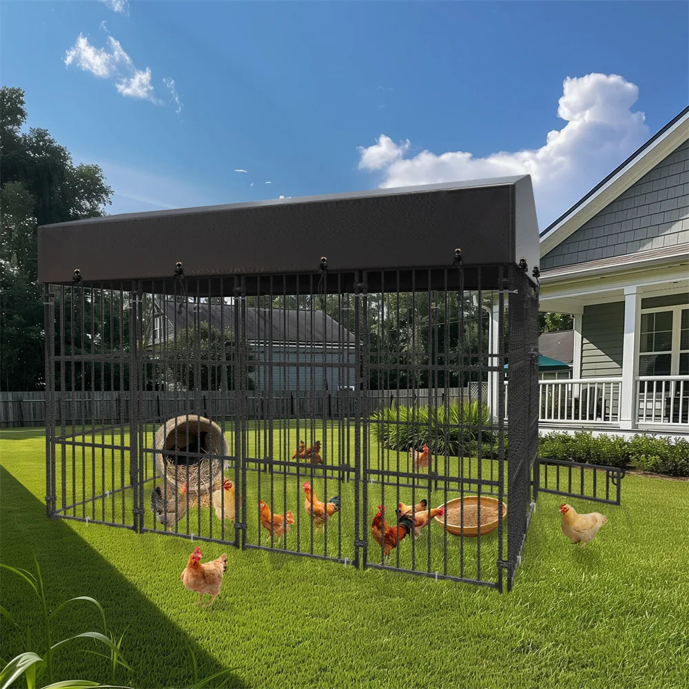 Hondenren – Hondenkennel – Dog Kennel – Hondenhok – Huisdierren – Duurzaam Metalen Frame – Water- En UV-Bestendig Dak - XS