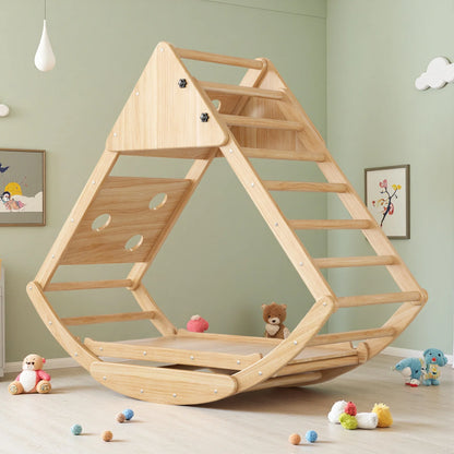 Houten Klimrek – Speelset – Klim- En Speeltoestel – Montessori Speelgoed – Massief Dennenhout – 8-in-1 Functioneel – Draagvermogen 50 Kg