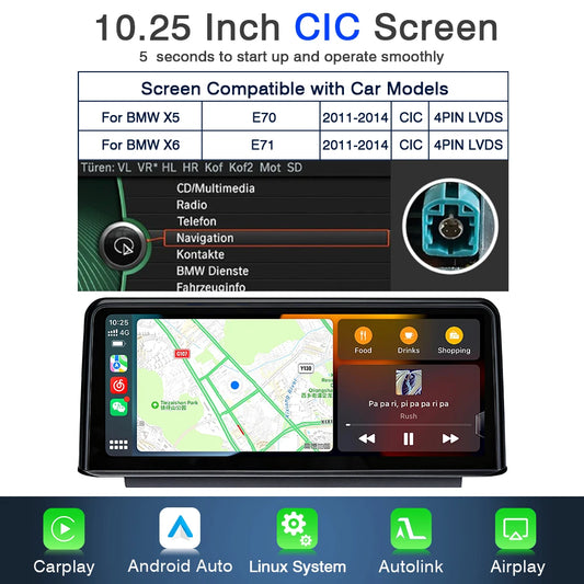 Multimedia Navigatiesysteem – Auto Radio – Touchscreen Unit – Infotainment Systeem – Draadloze CarPlay – Android Auto – 10,25 Inch Display – Achteruitrijcamera Ondersteuning