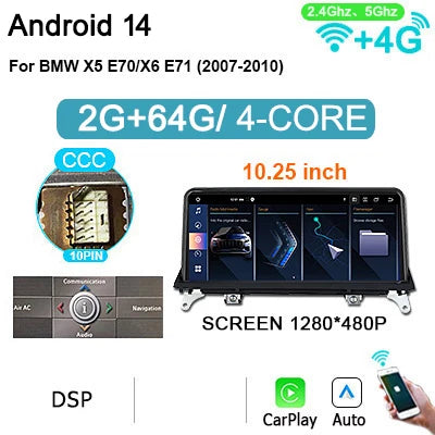 12,5 Inch Multimedia Systeem – Auto Radio – Navigatiesysteem – Touchscreen – Bluetooth Radio – Draadloze CarPlay – Android 14 – Plug & Play Installatie – Dubbel Besturingssysteem
