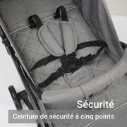 kinderwagen - Jogging buggy - Runner - Lichtgewicht kinderwagen - Baby kinderwagen - Kinderwagen - 0-60 maanden - Reizen - Opvouwbaar met één klik - Lichtgewicht - Verstelbare rugleuning - 4 zwenkwielen - Met schokdempers - Grijs