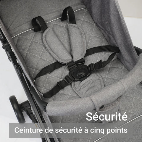 kinderwagen - Jogging buggy - Runner - Lichtgewicht kinderwagen - Baby kinderwagen - Kinderwagen - 0-60 maanden - Reizen - Opvouwbaar met één klik - Lichtgewicht - Verstelbare rugleuning - 4 zwenkwielen - Met schokdempers - Grijs