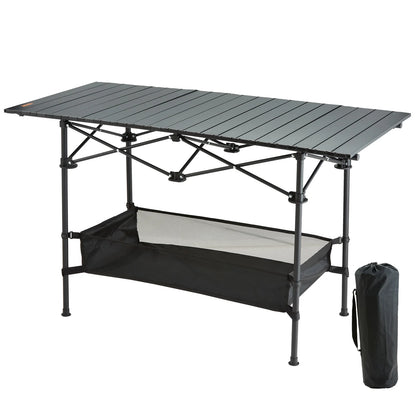 Folding Table - Collapsible Table - 45.3x21.7x27.6 inch - Foldable Garden Table - Smooth Table Top - Folding Table - Foldable Camping Table - Portable Outdoor Travel Table - Lightweight - Foldable Picnic Table - Ultra Compact - Black