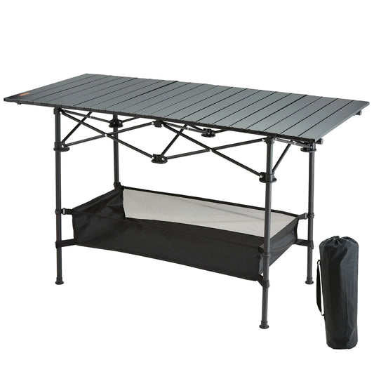 Klaptafel - Inklapbare tafel - 45.3x21.7x27.6 inch - Opvouwbare Tuintafel - Glad Tafelblad - Vouwtafel - Opvouwbare kampeertafel - Draagbare reistafel voor buiten - Lichtgewicht - Opvouwbare picknicktafel - Ultracompact - Zwart