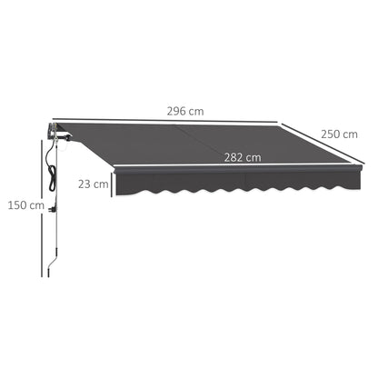 Elektrische Zonwering – Uittrekbare Zonwering – Elektrisch Zonnescherm – Handmatige Slinger – Aluminium Frame – UV-bestendig Doek - QUORE