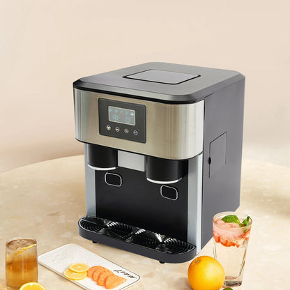 IJsmaakmachine – Crushed Ice Maker – IJsblokjesmachine – Waterkoeler – 1,8 Liter Reservoir – Snelle Productie – LCD Touchscreen