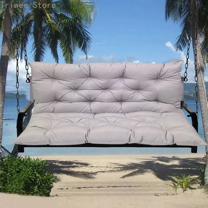 Bankkussen - Zitkussen - met Rugdeel - Ergonomisch - Zacht - voor Schommelbank - Meubels - Tuinbank - Eetbank - Verwijderbaar - Wasbaar - Waterdicht - Polyester - 120 x 100 cm - Lichtgrijs