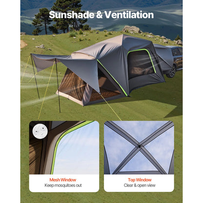 Bustent – Koepeltenten – Kampeertent - Tent - Pop up tent - Tenten - 10x8ft - Waterdicht & Ruim – Dubbel-laags Ontwerp – Schaduwluifel & Mesh Vensters - QUORE