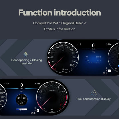 Digitaal Dashboard – LCD Display – Instrumentenpaneel – Cluster – Cockpit – 12,3 Inch IPS Scherm – HD Resolutie 1920x720 Pixels