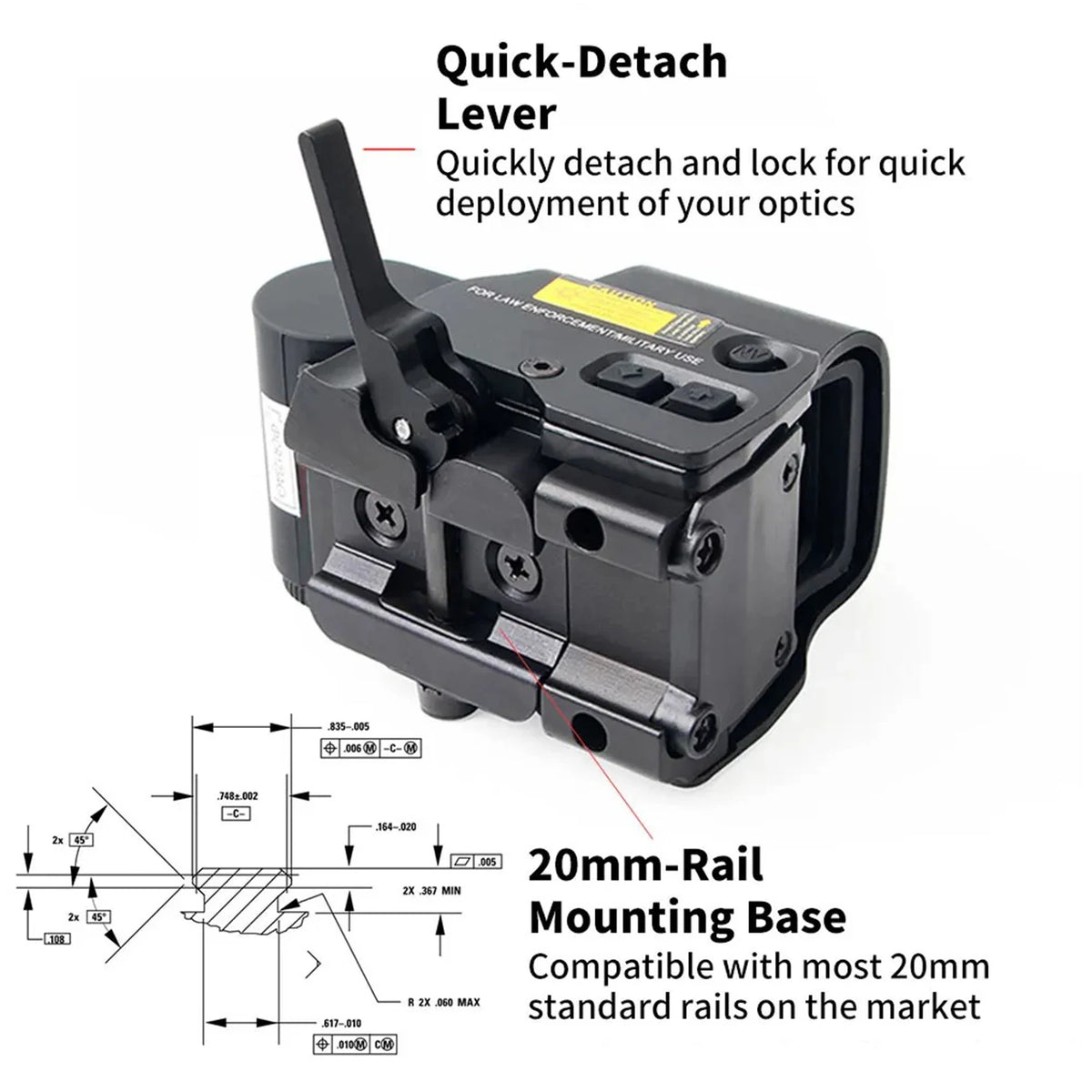558+G33 Holographic Reflex Sight Red Dot Optic Sight with G33 3X Magnifier Combo Built-in Flip QD Mount - QUORE