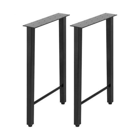 Metalen Tafelpoot - Tafelpoten - Tafelpoten zwart -  Rubberen voeten - 2 Stuks - Staalmateriaal - Zwart - Zwaar Werk