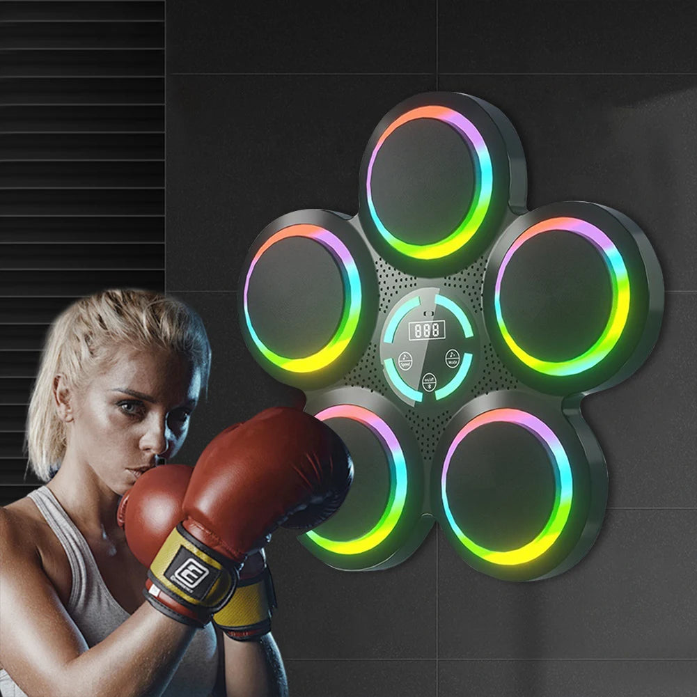 Music Boxing Machine - Music Boxing Machine voor de Muur - Interactieve Muur Boks Trainer - Interactieve Boks Trainer met Bluetooth - Alleen Machine - Zwart